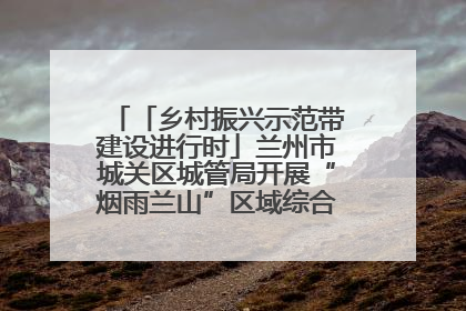 「乡村振兴示范带建设进行时」兰州市城关区城管局开展“烟雨兰山”区域综合整治专项行动