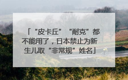 “皮卡丘”“耐克”都不能用了，日本禁止为新生儿取“非常规”姓名