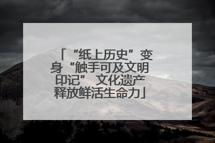 “纸上历史”变身“触手可及文明印记” 文化遗产释放鲜活生命力