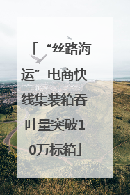 “丝路海运”电商快线集装箱吞吐量突破10万标箱