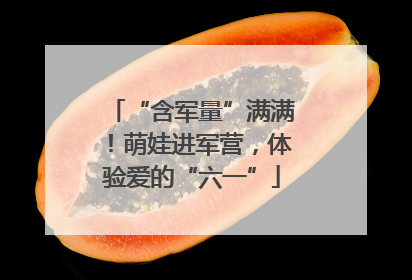 “含军量”满满！萌娃进军营，体验爱的“六一”
