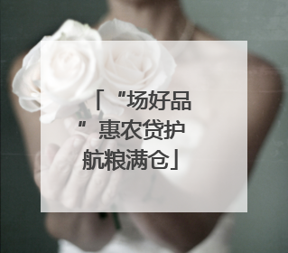 “场好品”惠农贷护航粮满仓