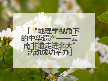 “地理学视角下的中华遗产——云南非遗走进北大”活动成功举办