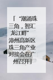“潮涌珠三角，智汇龙江畔” 漳州高新区珠三角产业对接会在广州召开