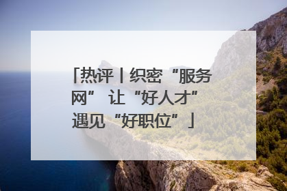 热评丨织密“服务网” 让“好人才”遇见“好职位”