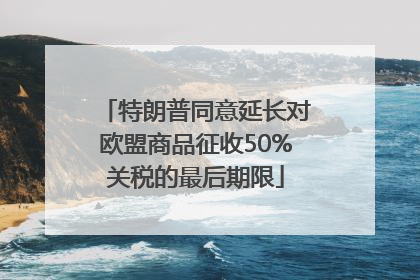 特朗普同意延长对欧盟商品征收50%关税的最后期限