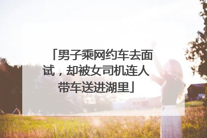 男子乘网约车去面试，却被女司机连人带车送进湖里
