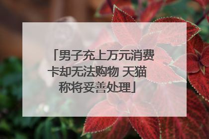 男子充上万元消费卡却无法购物 天猫称将妥善处理