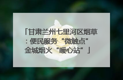 甘肃兰州七里河区烟草：便民服务“微触点” 金城烟火“暖心站”