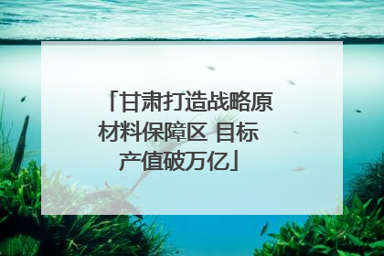 甘肃打造战略原材料保障区 目标产值破万亿