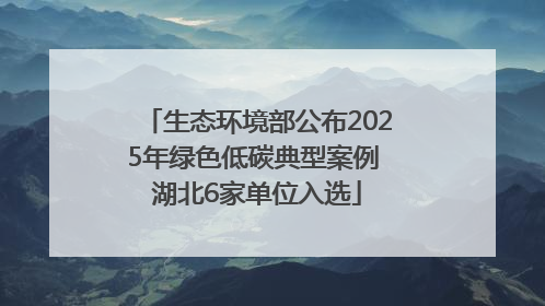 生态环境部公布2025年绿色低碳典型案例 湖北6家单位入选