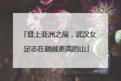 登上亚洲之巅，武汉女足志在翻越更高的山