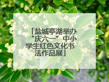盐城亭湖举办“庆六一”中小学生红色文化书法作品展