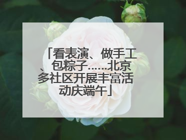 看表演、做手工、包粽子……北京多社区开展丰富活动庆端午