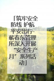 筑牢安全防线 护航平安出行-蕲春东管理所深入开展“安全生产月”系列活动