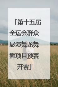 第十五届全运会群众展演舞龙舞狮项目预赛开赛