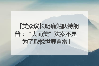 美众议长明确站队特朗普：“大而美”法案不是为了取悦世界首富