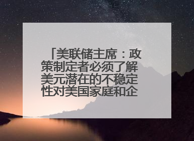 美联储主席：政策制定者必须了解美元潜在的不稳定性对美国家庭和企业的影响