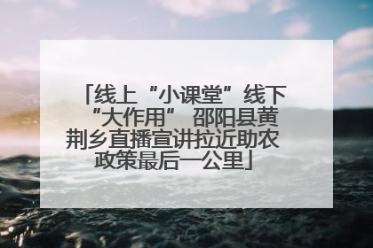 线上“小课堂”线下“大作用” 邵阳县黄荆乡直播宣讲拉近助农政策最后一公里