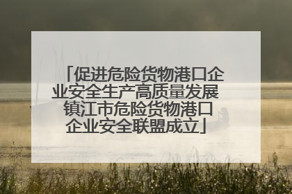 促进危险货物港口企业安全生产高质量发展 镇江市危险货物港口企业安全联盟成立
