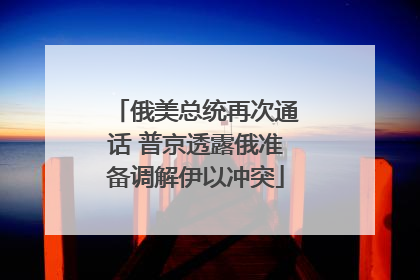 俄美总统再次通话 普京透露俄准备调解伊以冲突