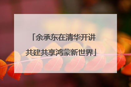 余承东在清华开讲 共建共享鸿蒙新世界