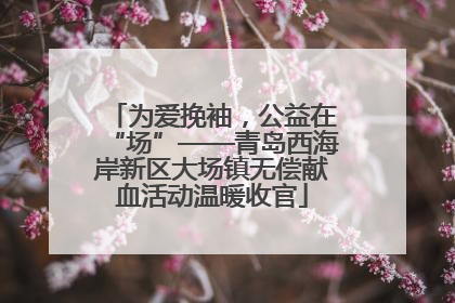为爱挽袖，公益在“场”——青岛西海岸新区大场镇无偿献血活动温暖收官