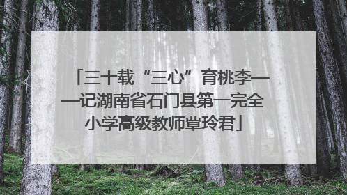 三十载“三心”育桃李——记湖南省石门县第一完全小学高级教师覃玲君