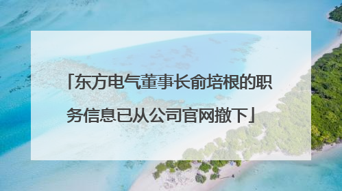 东方电气董事长俞培根的职务信息已从公司官网撤下