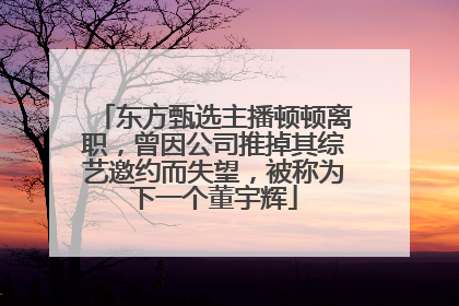 东方甄选主播顿顿离职，曾因公司推掉其综艺邀约而失望，被称为下一个董宇辉