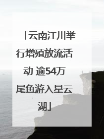 云南江川举行增殖放流活动 逾54万尾鱼游入星云湖