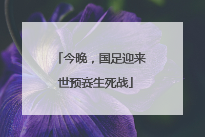 今晚，国足迎来世预赛生死战