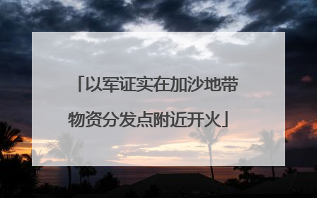 以军证实在加沙地带物资分发点附近开火