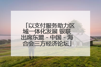 以支付服务助力区域一体化发展 银联出席东盟－中国－海合会三方经济论坛