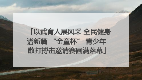 以武育人展风采 全民健身谱新篇 “金童杯” 青少年散打搏击邀请赛圆满落幕
