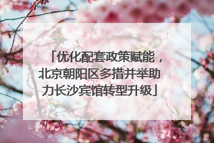 优化配套政策赋能，北京朝阳区多措并举助力长沙宾馆转型升级