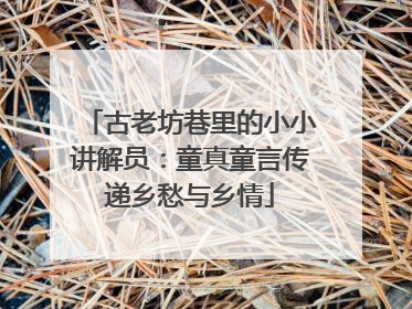 古老坊巷里的小小讲解员：童真童言传递乡愁与乡情