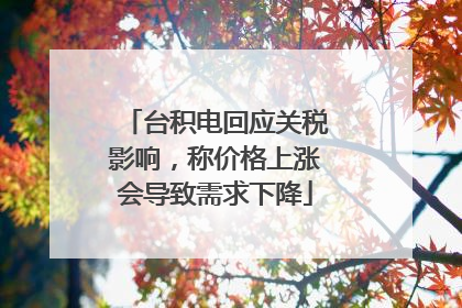 台积电回应关税影响，称价格上涨会导致需求下降