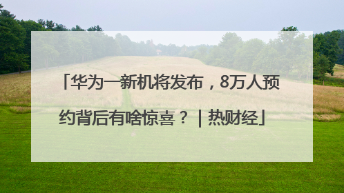 华为一新机将发布，8万人预约背后有啥惊喜？｜热财经