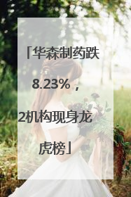 华森制药跌8.23%，2机构现身龙虎榜