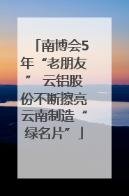 南博会5年“老朋友” 云铝股份不断擦亮云南制造“绿名片”