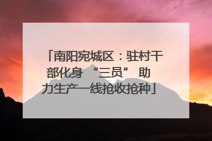 南阳宛城区：驻村干部化身 “三员” 助力生产一线抢收抢种