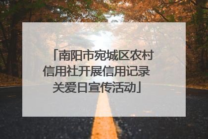 南阳市宛城区农村信用社开展信用记录关爱日宣传活动