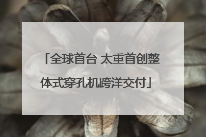 全球首台 太重首创整体式穿孔机跨洋交付