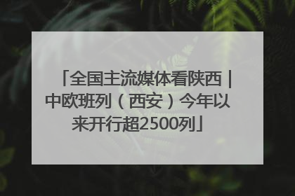 全国主流媒体看陕西｜中欧班列（西安）今年以来开行超2500列