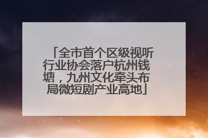 全市首个区级视听行业协会落户杭州钱塘，九州文化牵头布局微短剧产业高地