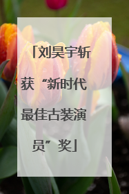 刘昊宇斩获“新时代最佳古装演员”奖