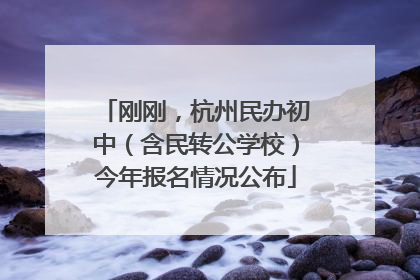 刚刚，杭州民办初中（含民转公学校）今年报名情况公布