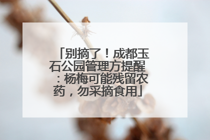 别摘了！成都玉石公园管理方提醒：杨梅可能残留农药，勿采摘食用