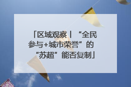 区域观察丨“全民参与+城市荣誉”的“苏超”能否复制
